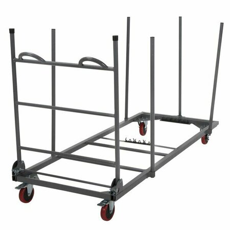 ZOWN 60241GRY1E Steel Rectangular Folding Table Dolly with Expandable Platform 31260241GRY1